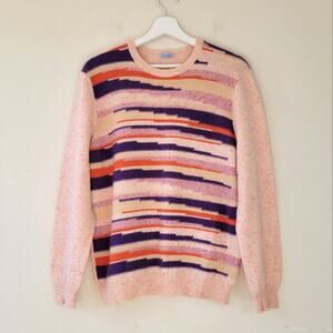 Malo Cashmere Multicolored Crew Neck Sweater Pink Size 48